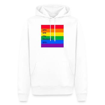 Tu es mon cadeau LGBT Gay Pride préféré - Sweat à capuche Premium bio Homme - blanc - Devant - Nico (187cm)