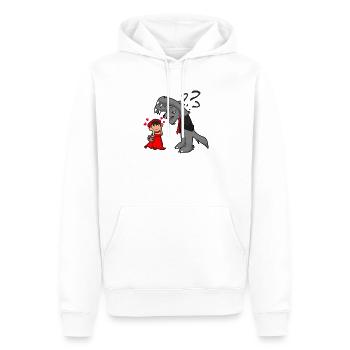 Le petit chaperon rouge et le loup - Sweat à capuche Premium bio Homme - blanc - Devant - Nico (187cm)