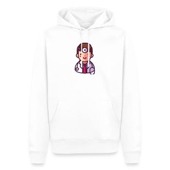 Læge læge - Herre Premium økologisk hoodie - hvid - Foran - Nico (187cm)