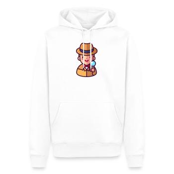 detective - Men’s Premium Organic Hoodie - white - Front - Nico (187cm)