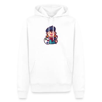 Artiste - Sweat à capuche Premium bio Homme - blanc - Devant - Nico (187cm)