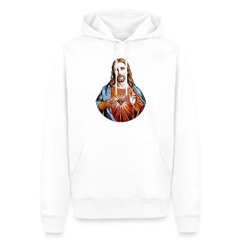 Jésus-Christ * peinture de Jésus-Christ - Sweat à capuche Premium bio Homme - blanc - Devant - Nico (187cm)