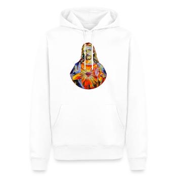 Peinture Jésus-Christ * Peinture Jésus-Christ - Sweat à capuche Premium bio Homme - blanc - Devant - Nico (187cm)