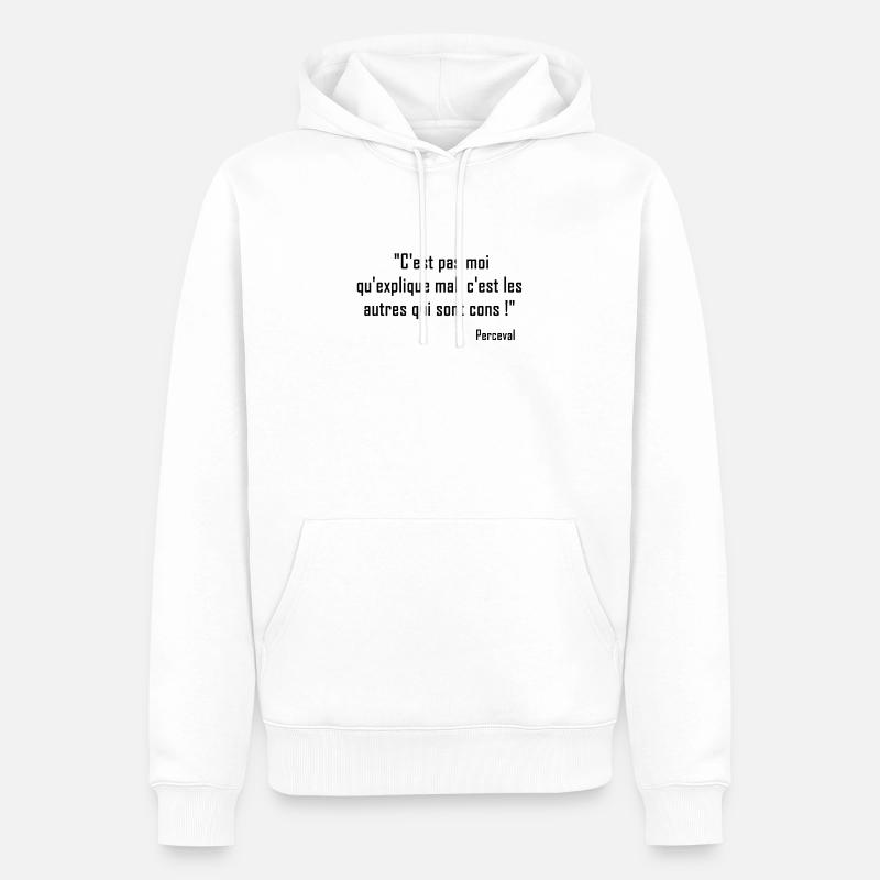 Kaameløtt - Réplique Culte - Citation Perceval - Sweat à capuche Premium bio Homme - blanc