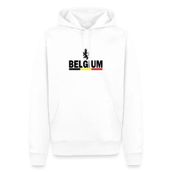 Belgique Belgique Brussel maison cadeau maison - Sweat à capuche Premium bio Homme - blanc - Devant - Nico (187cm)