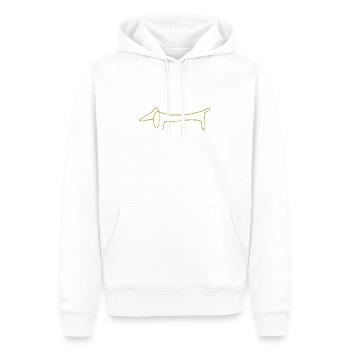 Pic teckel minimaliste - Sweat à capuche Premium bio Homme - blanc - Devant - Nico (187cm)