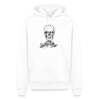 Skelett Skull mit Knochen - Männer Premium Bio Hoodie - Weiß - Vorne - Nico (187cm)