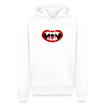 Bouche de vampire - Sweat à capuche Premium bio Homme - blanc - Devant - Nico (187cm)