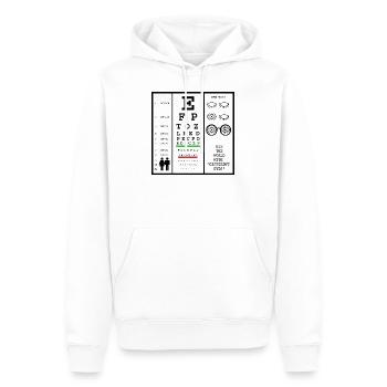 Sehtest - Männer Premium Bio Hoodie - Weiß - Vorne - Nico (187cm)