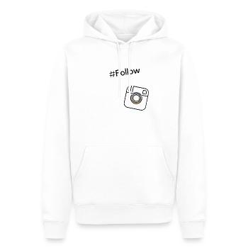 #Follow - Männer Premium Bio Hoodie - Weiß - Vorne - Nico (187cm)