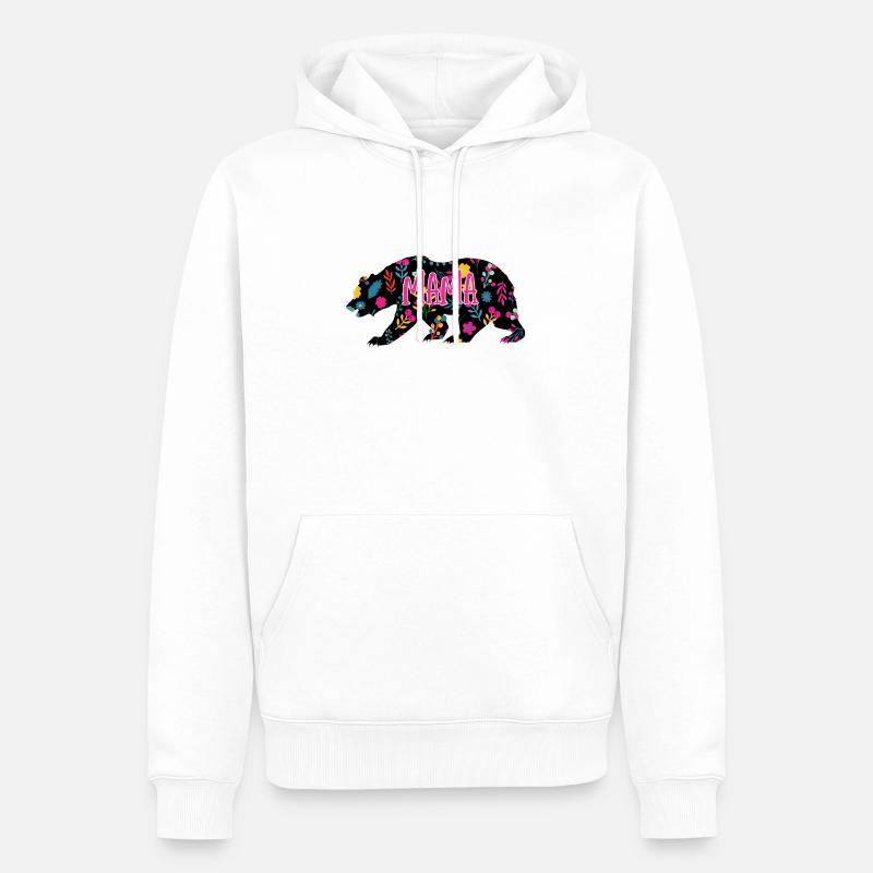 Mama Bär - Männer Premium Bio Hoodie - Weiß
