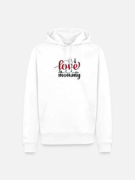 Ich liebe Mama - Männer Premium Bio Hoodie - Weiß
