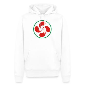 Baskisches Kreuz - Lauburu - Männer Premium Bio Hoodie - Weiß - Vorne - Nico (187cm)