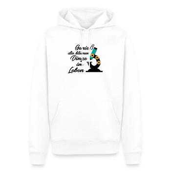 Biologie Lebensfreude Mikroskop Geschenk - Männer Premium Bio Hoodie - Weiß - Vorne - Nico (187cm)