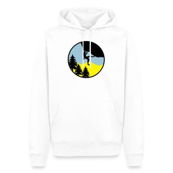 climbing nature - Men’s Premium Organic Hoodie - white - Front - Nico (187cm)