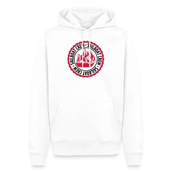 Stempel Sailboat Crew - Männer Premium Bio Hoodie - Weiß - Vorne - Nico (187cm)