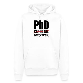 Abschlussgeschenk Phd Uni Spruch - Männer Premium Bio Hoodie - Weiß - Vorne - Nico (187cm)