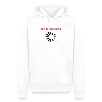 Doctorant en cours disant cadeau - Sweat à capuche Premium bio Homme - blanc - Devant - Nico (187cm)