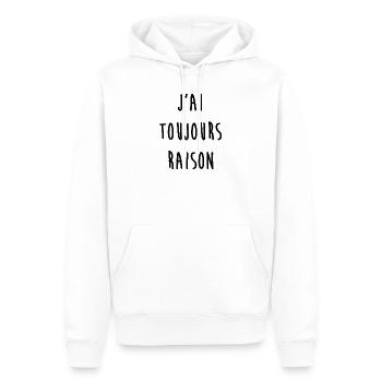 J'ai toujours raison - Sweat à capuche Premium bio Homme - blanc - Devant - Nico (187cm)