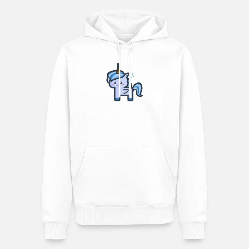 Baby Blue Einhorn - Männer Premium Bio Hoodie - Weiß