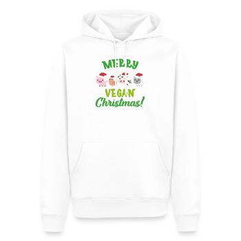 Merry vegan christmas Party Geschenk Veganer - Männer Premium Bio Hoodie - Weiß - Vorne - Nico (187cm)