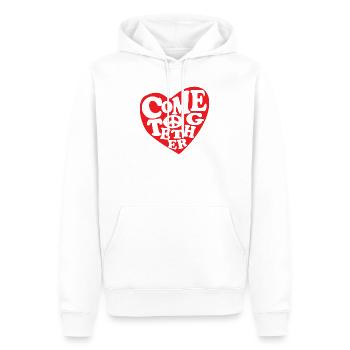 Venez ensemble cadeau paix - Sweat à capuche Premium bio Homme - blanc - Devant - Nico (187cm)