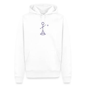 blue geometric petanque - Men’s Premium Organic Hoodie - white - Front - Nico (187cm)