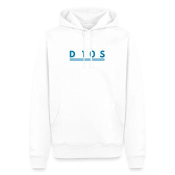 D10S - Sweat à capuche Premium bio Homme - blanc - Devant - Nico (187cm)