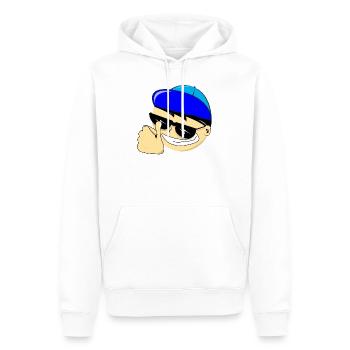 Bravo garçon - Sweat à capuche Premium bio Homme - blanc - Devant - Nico (187cm)