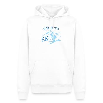 Born to ski ski montagne cadeau - Sweat à capuche Premium bio Homme - blanc - Devant - Nico (187cm)
