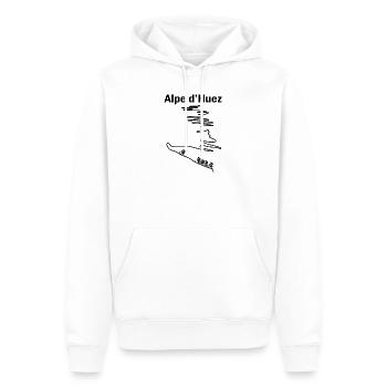 Alpe d'Huez cadeau vélo cycliste sport - Sweat à capuche Premium bio Homme - blanc - Devant - Nico (187cm)