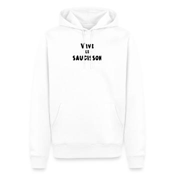 vive le saucisson - Sweat à capuche Premium bio Homme - blanc - Devant - Nico (187cm)