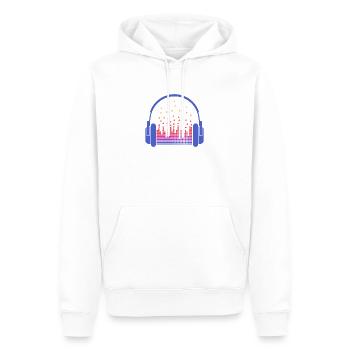 MUSIQUE, casque, casque DJ - Sweat à capuche Premium bio Homme - blanc - Devant - Nico (187cm)