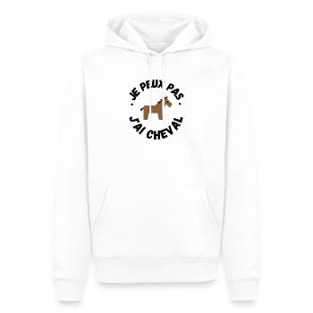 je peux pas j ai cheval animal équitation - Sweat à capuche Premium bio Homme - blanc - Devant - Nico (187cm)