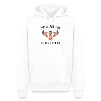 je peux pas j ai musculation humour - Sweat à capuche Premium bio Homme - blanc - Devant - Nico (187cm)