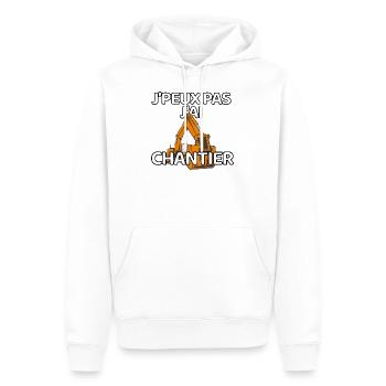 J’peux pas j’ai chantier - Sweat à capuche Premium bio Homme - blanc - Devant - Nico (187cm)