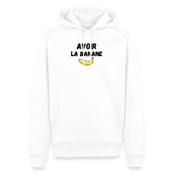 Avoir la banane fruit marrant - Sweat à capuche Premium bio Homme - blanc - Devant - Nico (187cm)
