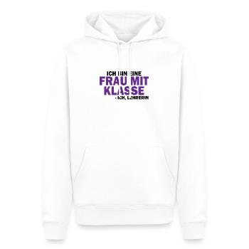 Frau mit Klasse Lehrer Geschenk - Männer Premium Bio Hoodie - Weiß - Vorne - Nico (187cm)