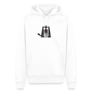 Stupid cat - Men’s Premium Organic Hoodie - white - Front - Nico (187cm)