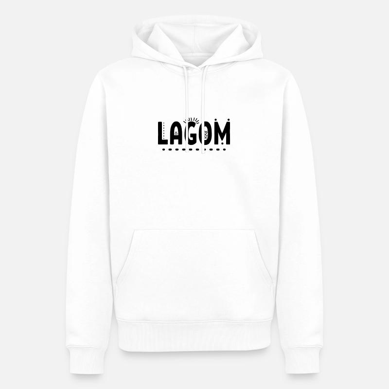 Lagom Geschenk Spruch - Männer Premium Bio Hoodie - Weiß