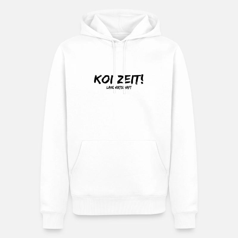 Koi zeit landwirtschaft Traktor Geschenk Spruch - Männer Premium Bio Hoodie - Weiß