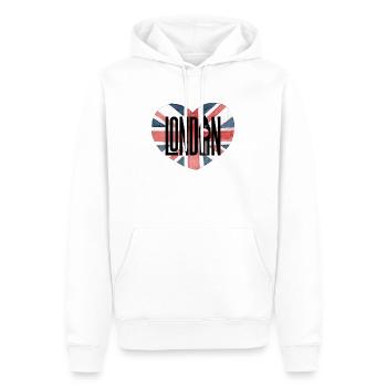 Angleterre Londres - Sweat à capuche Premium bio Homme - blanc - Devant - Nico (187cm)