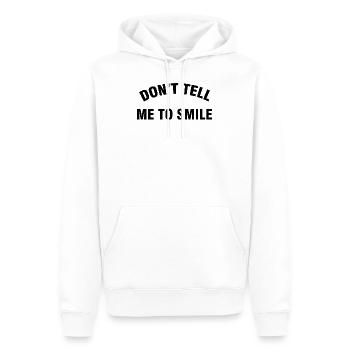 Sourire femme féminisme féminisme cadeau féministe - Sweat à capuche Premium bio Homme - blanc - Devant - Nico (187cm)