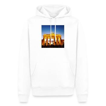 Das Brandenburger Tor - Männer Premium Bio Hoodie - Weiß - Vorne - Nico (187cm)