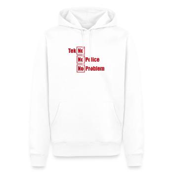 Tekno Techno No Police No Problem Raving - Männer Premium Bio Hoodie - Weiß - Vorne - Nico (187cm)