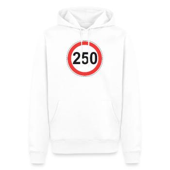 Panneau de limitation 250 Essais Libres - Sweat à capuche Premium bio Homme - blanc - Devant - Nico (187cm)