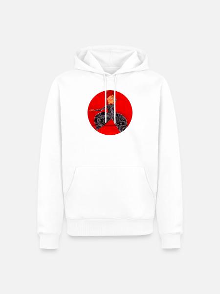 Bowie Portrait - Men’s Premium Organic Hoodie - white
