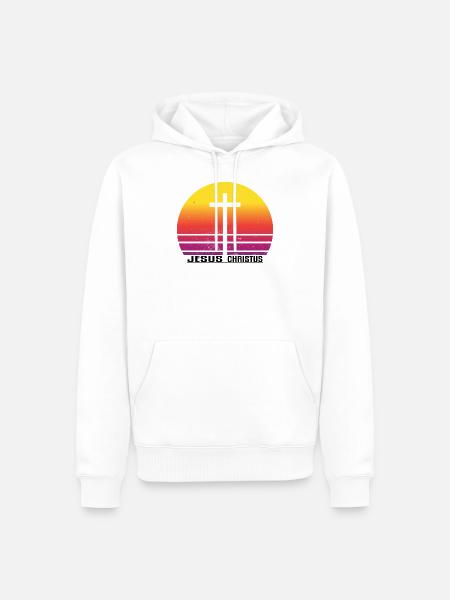 Jesus Christus - Herre Premium økologisk hoodie - hvid