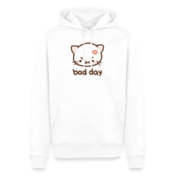 Chat acide - bad day, kawaii, cool - Sweat à capuche Premium bio Homme - blanc - Devant - Nico (187cm)