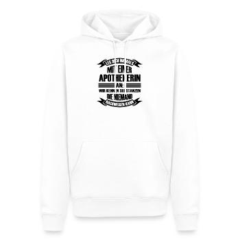 Mit einer Apothekerin Apotheke Geschenk - Männer Premium Bio Hoodie - Weiß - Vorne - Nico (187cm)